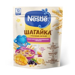 Каша молочная, Nestle (Нестле) 190 г Шагайка мультизлаковая банан манго черная смородина с воздушными фигурками с 12 мес