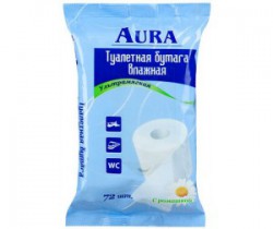 Туалетная бумага влажная, Aura (Аура) 72 шт