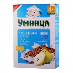Каша молочная, Умница 200 г гречка груша с 4 мес